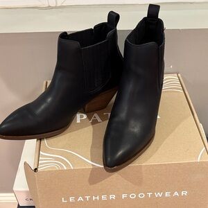 Black Leather Ankle Boots